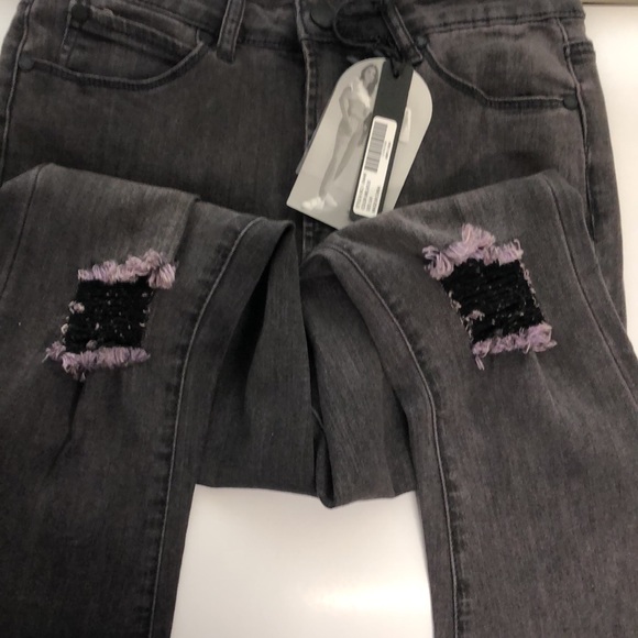 black high waist Crop and Flare stretchy jeans KENDALL & KYLIE 6 - Picture 7 of 7